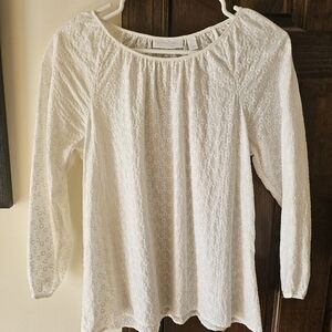 White Cotton Peasant Top